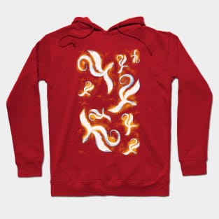 licht blue dragon orange Hoodie